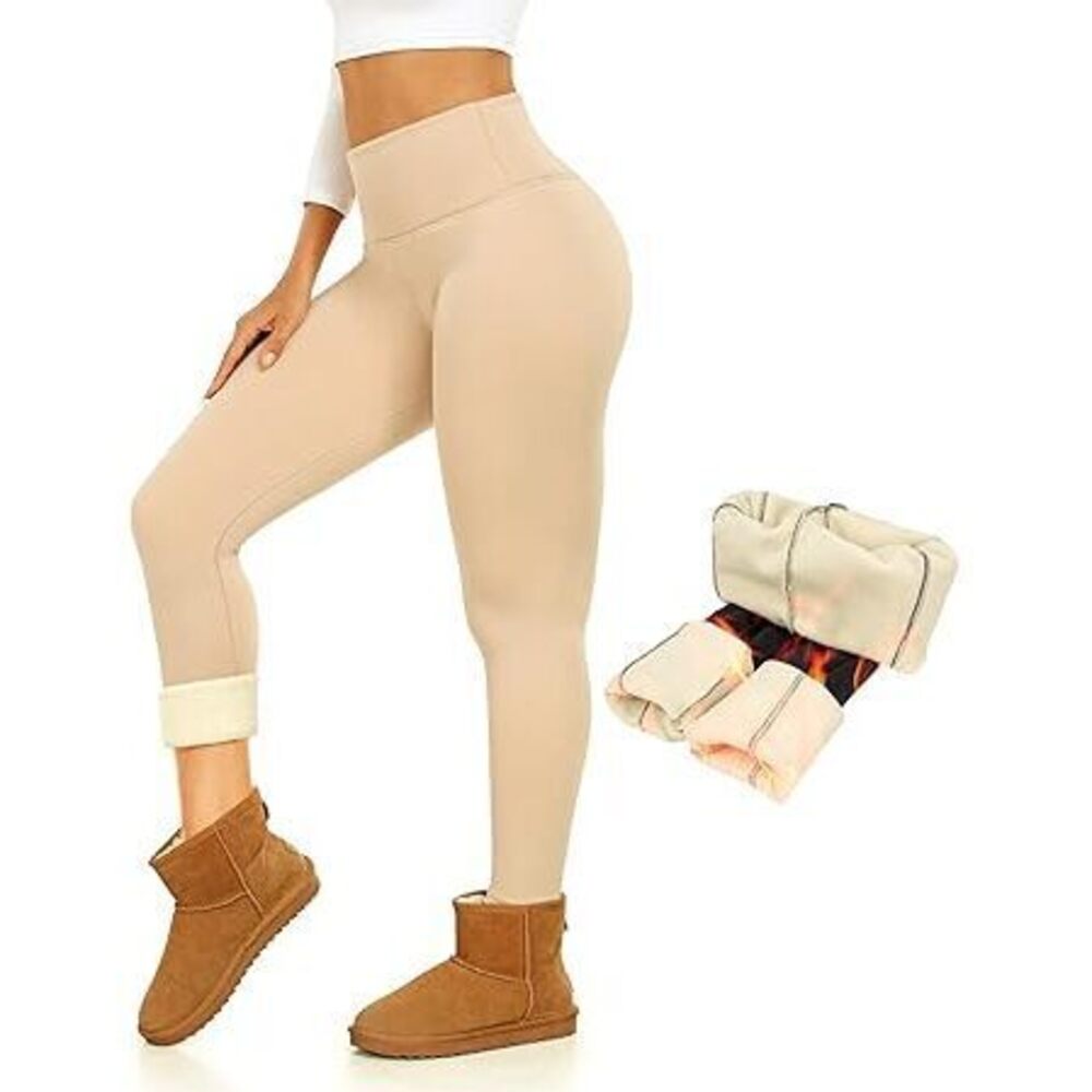 Thermal Thick Fleece Lined Leggings -High Waisted Warm Winter Yoga Pants For